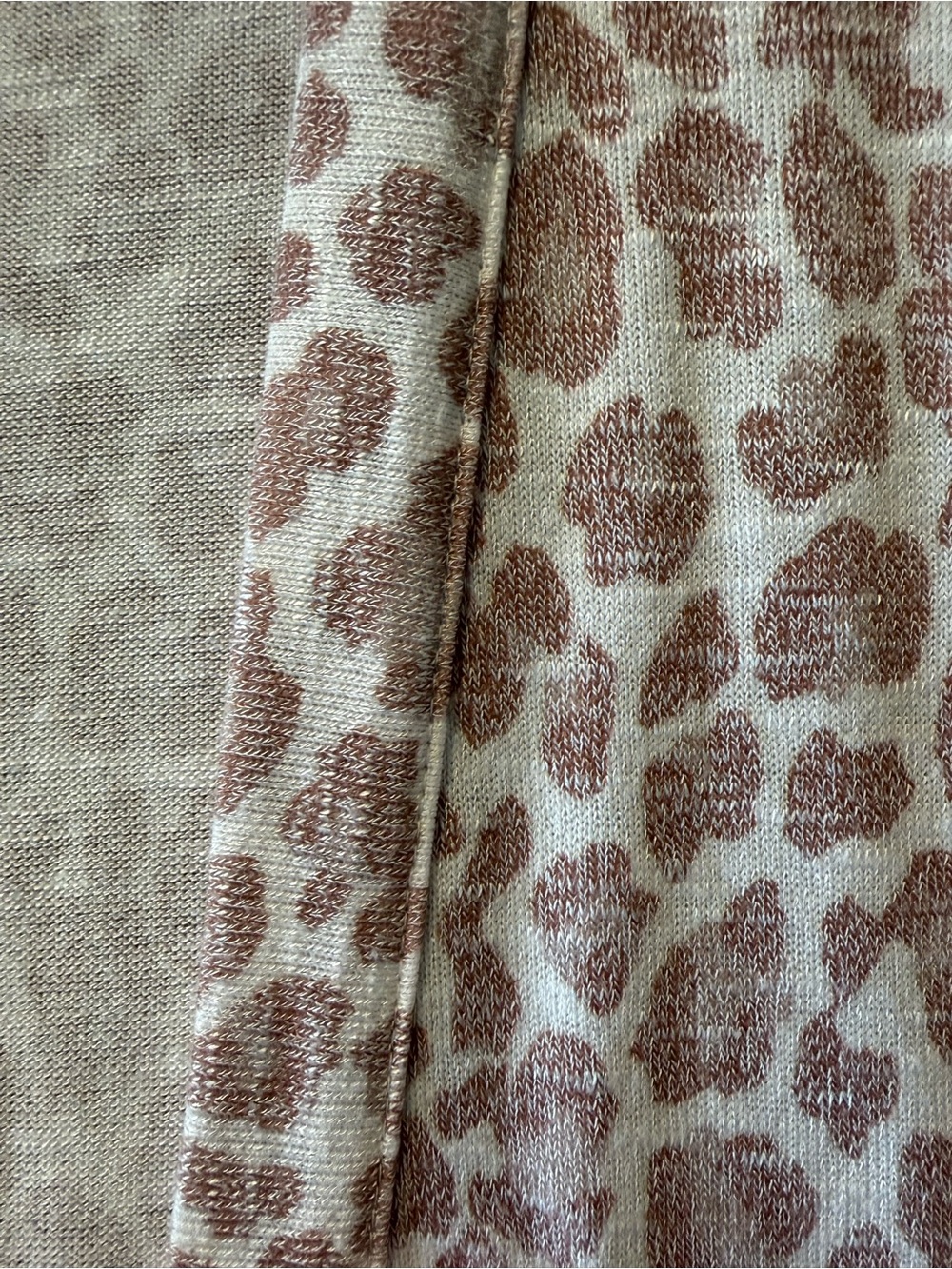 Ricki's Muted Tones Taupe/Blush/Off-White Animal Print Kimono Cardigan - Picture 6 of 16